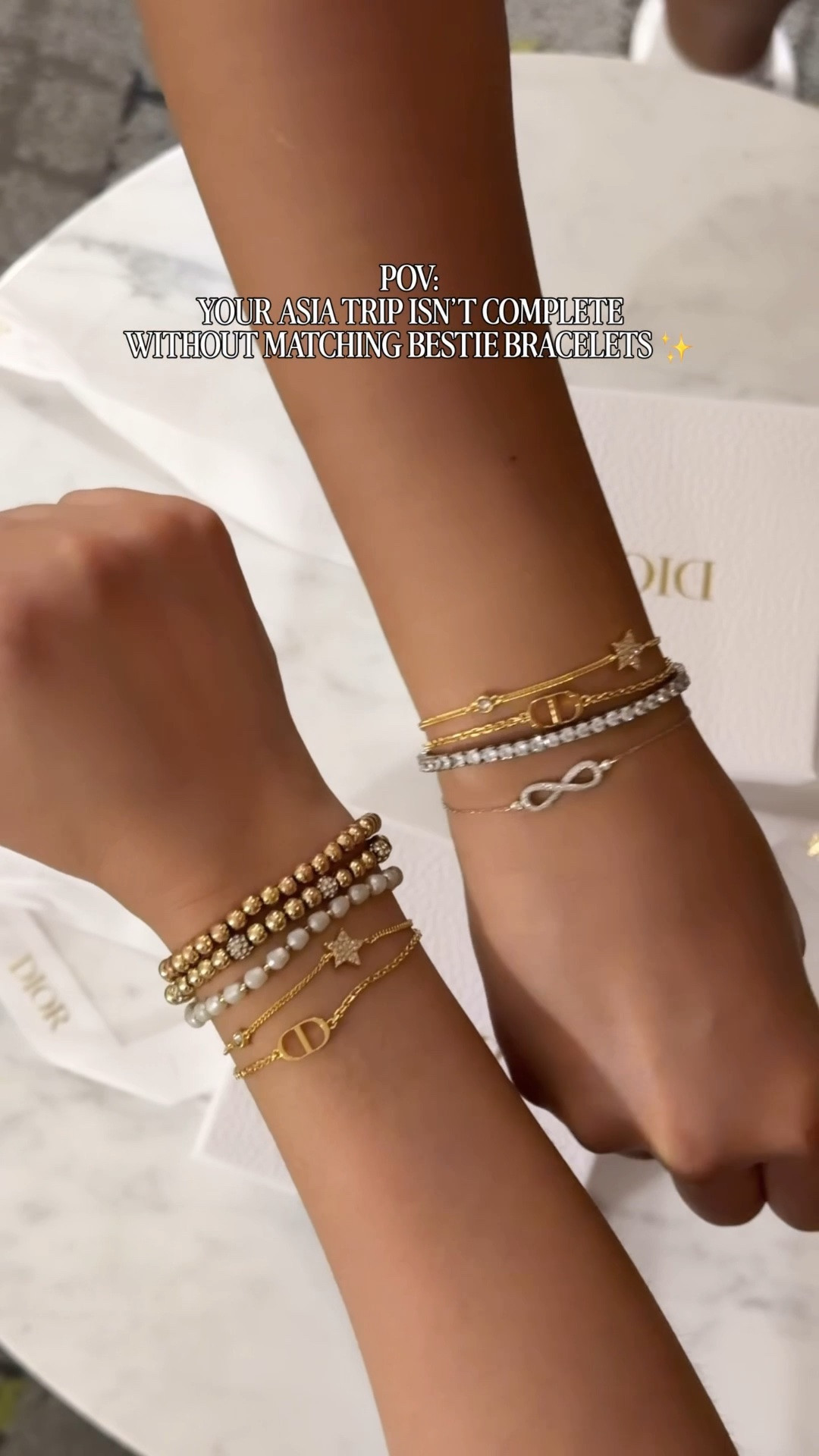 Matching Dior bracelets I got with my bestie in Asia! ✨
