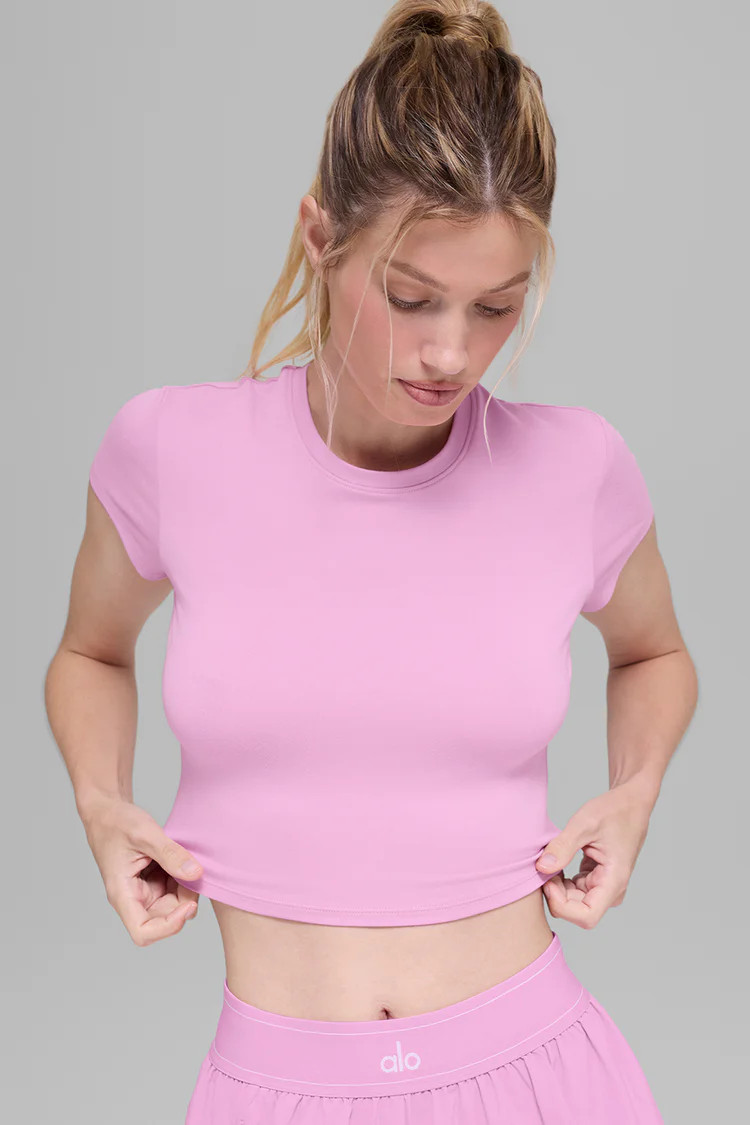 Alosoft Crop Finesse Short Sleeve | Alo Yoga (US)