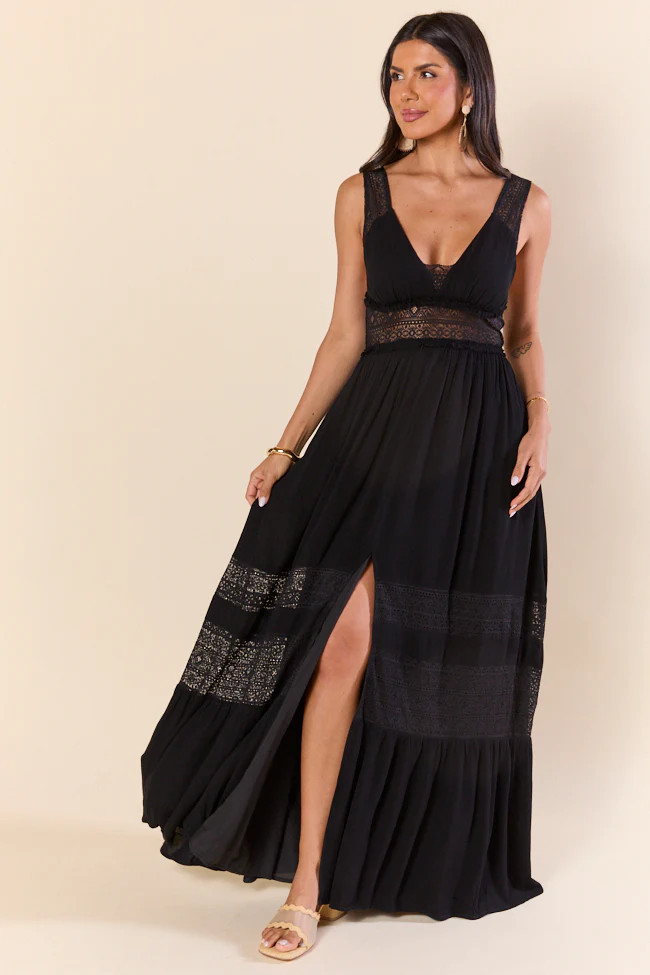 Summer Crush Black Maxi Dress | Pink Lily