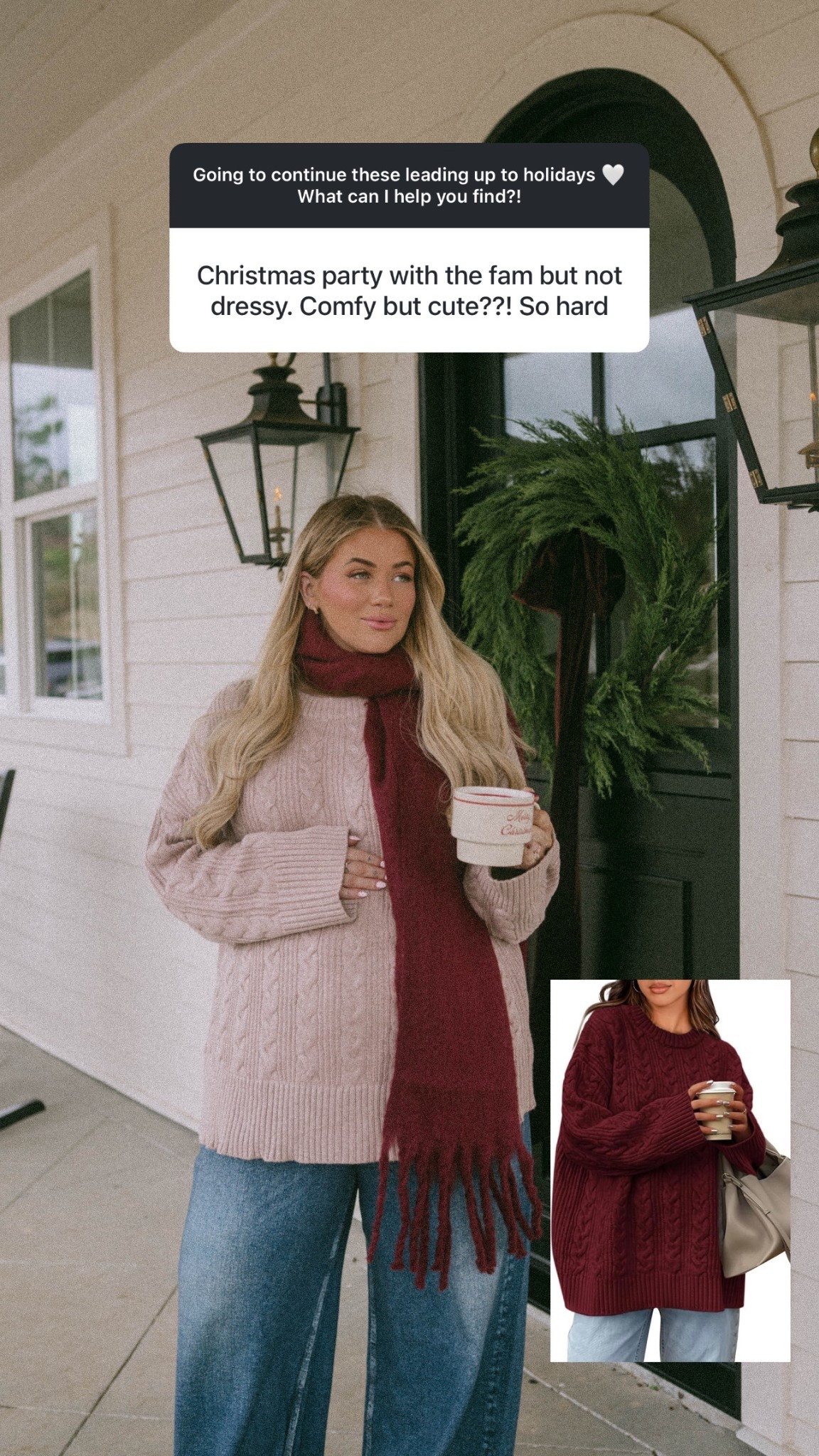 I love this sweater with a pair of your fave jeans and some Uggs✨ simple yet cute and comfy! I get an XL in the sweater 

#LTKHoliday #LTKMidsize #LTKSaleAlert