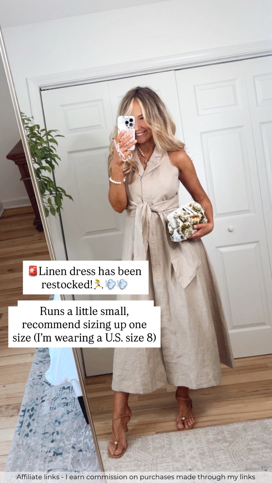 Affiliate links - I earn commission on purchases made through my links 

Linen summer dress midi tie waist shirt dress