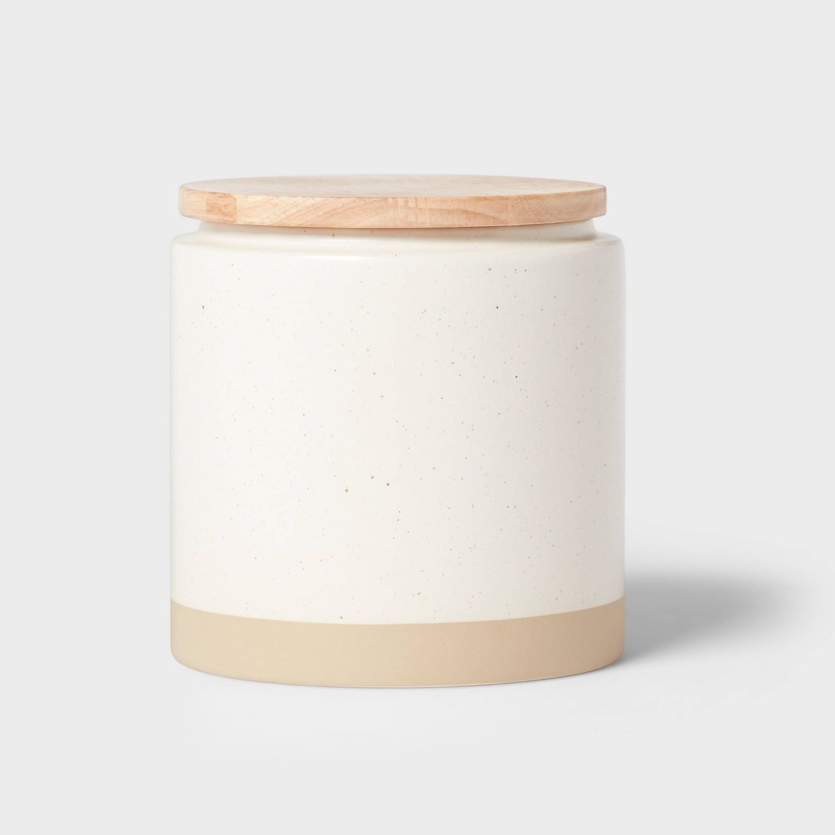 Camwood Collection Medium Stoneware Canister with Wood Lid Cream - Threshold™ | Target