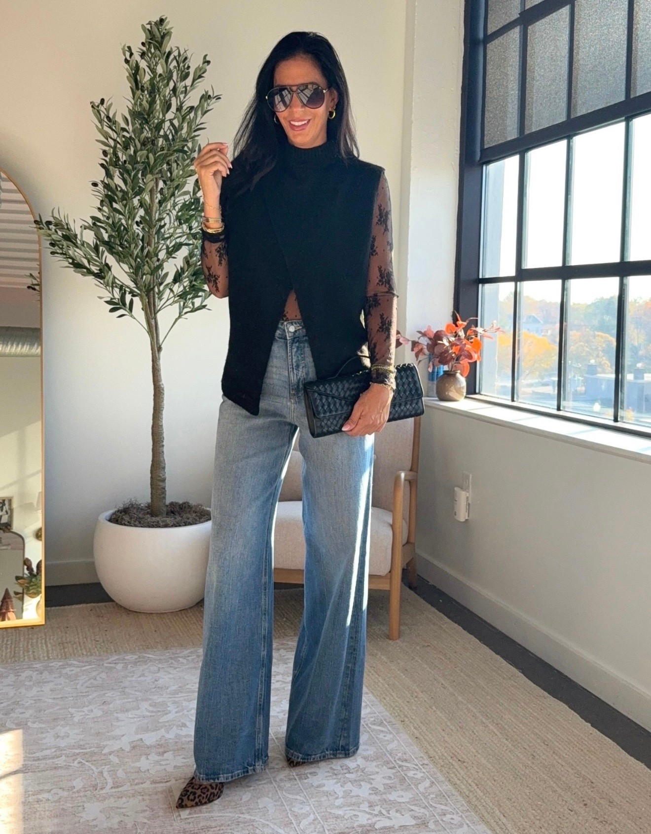 Wide leg denim - 2 long (runs big and long) 
Sweater and lace top- small  
Casual Thanksgiving Outfit 

#LTKSaleAlert #LTKFindsUnder100 #LTKFindsUnder50 #LTKOver40 #LTKTall #LTKU #LTKootd #LTKmomlife #LTKHoliday