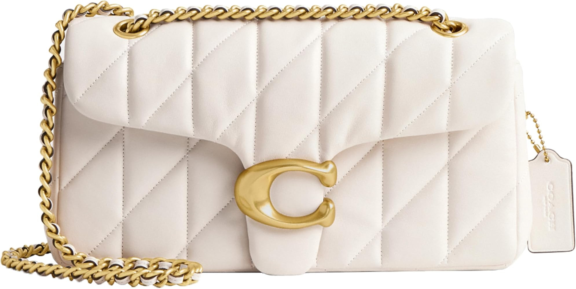 Coach Women's Quilted Leather Covered C Tabby Shoulder Bag 26 with Chain Strap | Amazon (US)