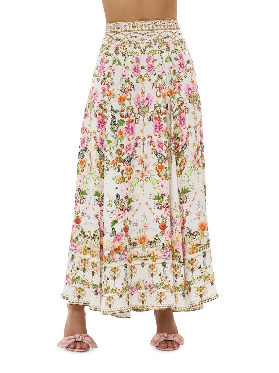 Rose Garden Silk Maxi Skirt | Saks Fifth Avenue