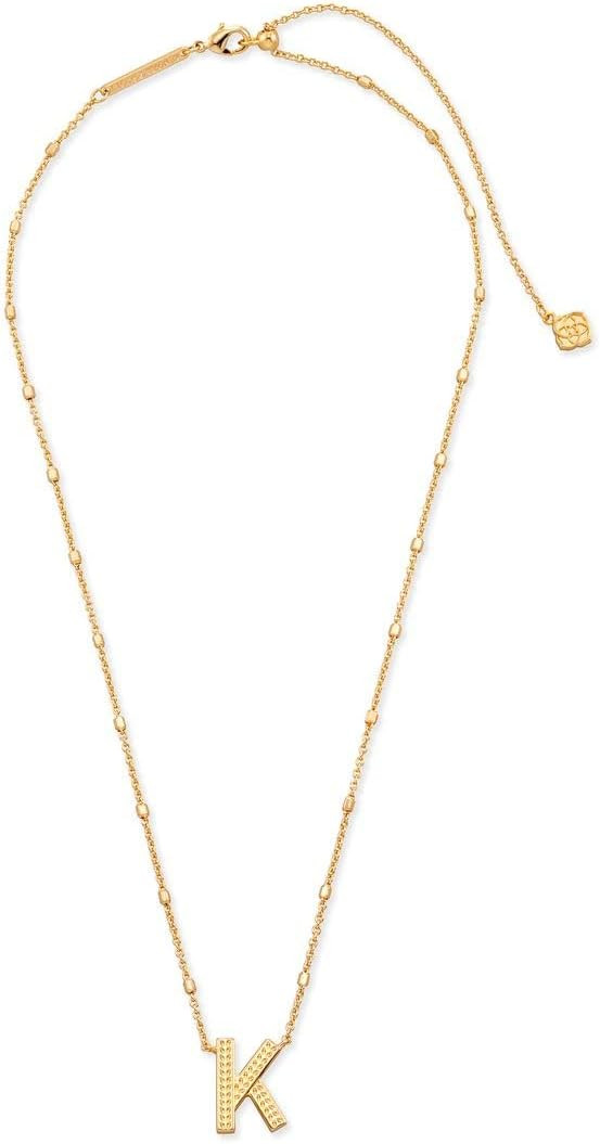 Kendra Scott Letters A-Z Pendant Necklace for Women, Fashion Jewelry, 14k Gold-Plated Brass | Amazon (US)