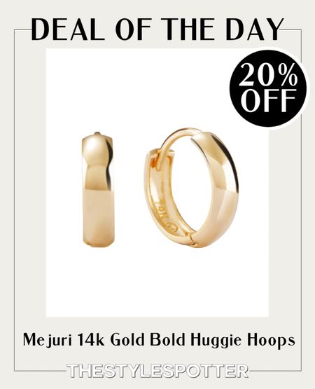 Black Friday Deal of the Day! 🚨 
The Mejuri 14k Gold Bold Huggie Hoops are 20% off right now! Mejuri’s only sale of the year. A great price for solid gold, the perfect gift for a special women in your life or to treat yourself.
Shop the deal 👇🏼 



#LTKGiftGuide #LTKCyberweek #LTKHoliday