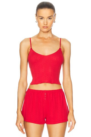 Cou Cou Intimates The Cami Top in Red | FWRD 