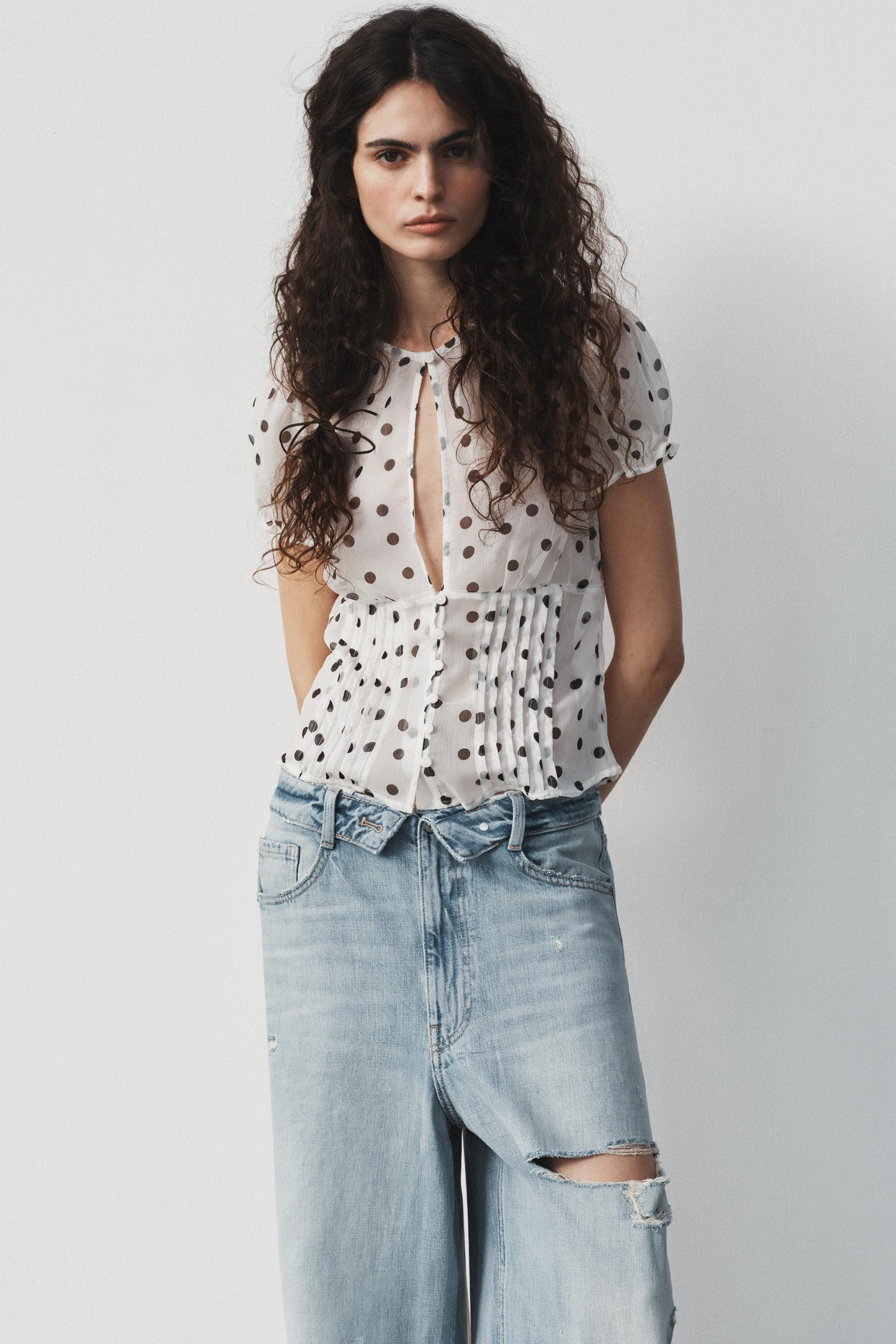 TRF FOLDED WAIST MID-RISE JEANS | Zara US