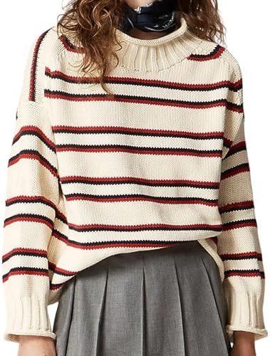 Women's Oversized Roll Neck Sweater Long Sleeve Chunky Knit Pullover Cozy Fall Winter Tops Casual... | Amazon (US)