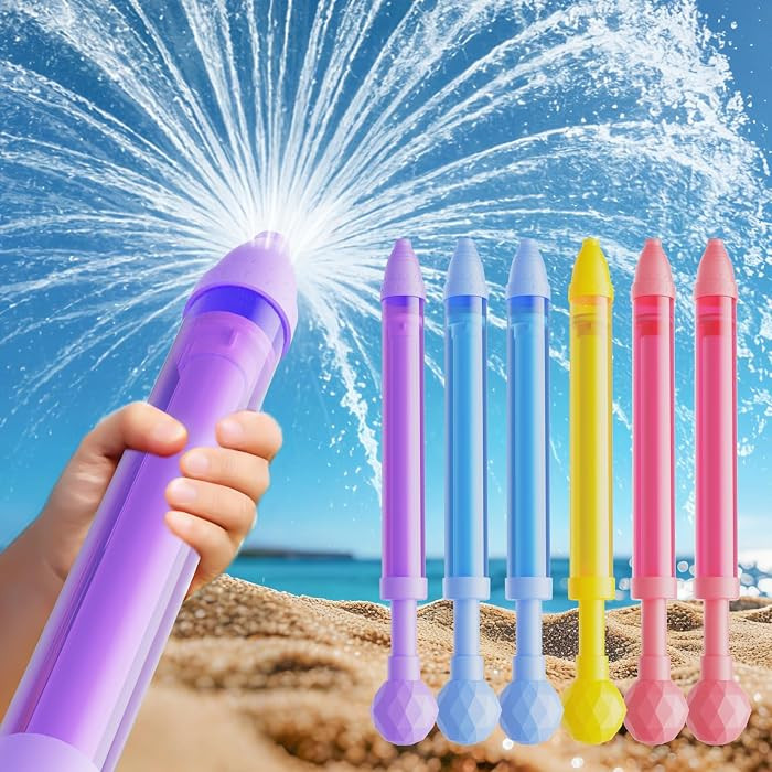 6 Pack Water Gun Wide Spray Water Squirt Gun for Kids Adults, Sparkle Burst Spray Water Blasters ... | Amazon (US)