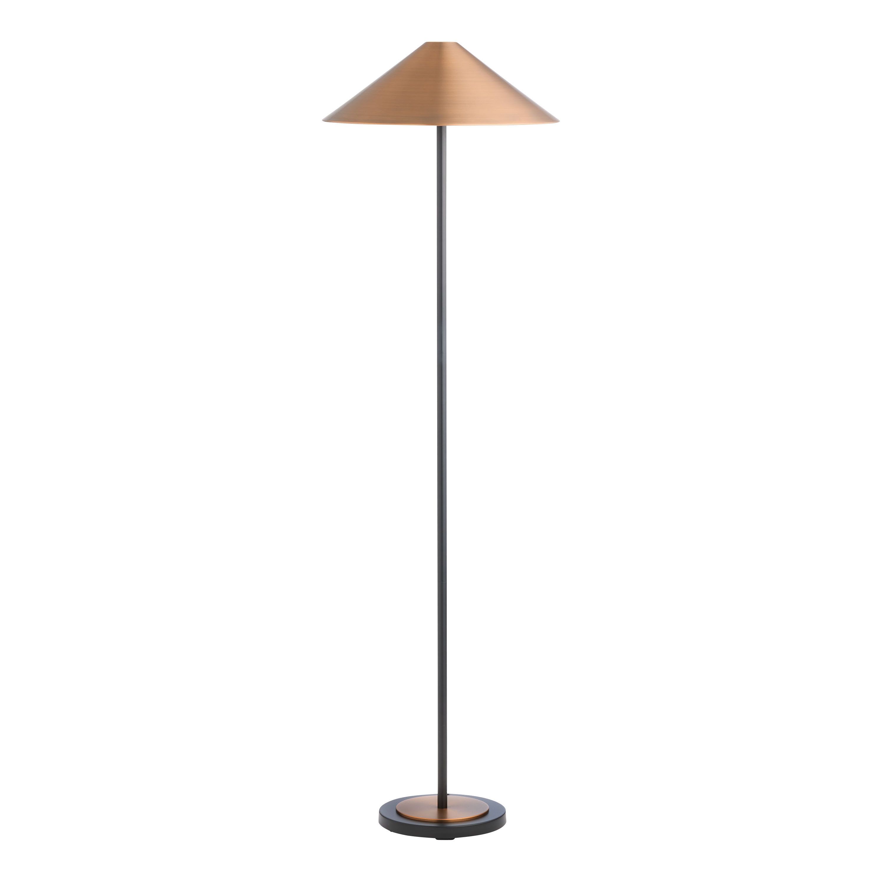 Kendall Black and Bronze Metal Empire Shade Floor Lamp | World Market