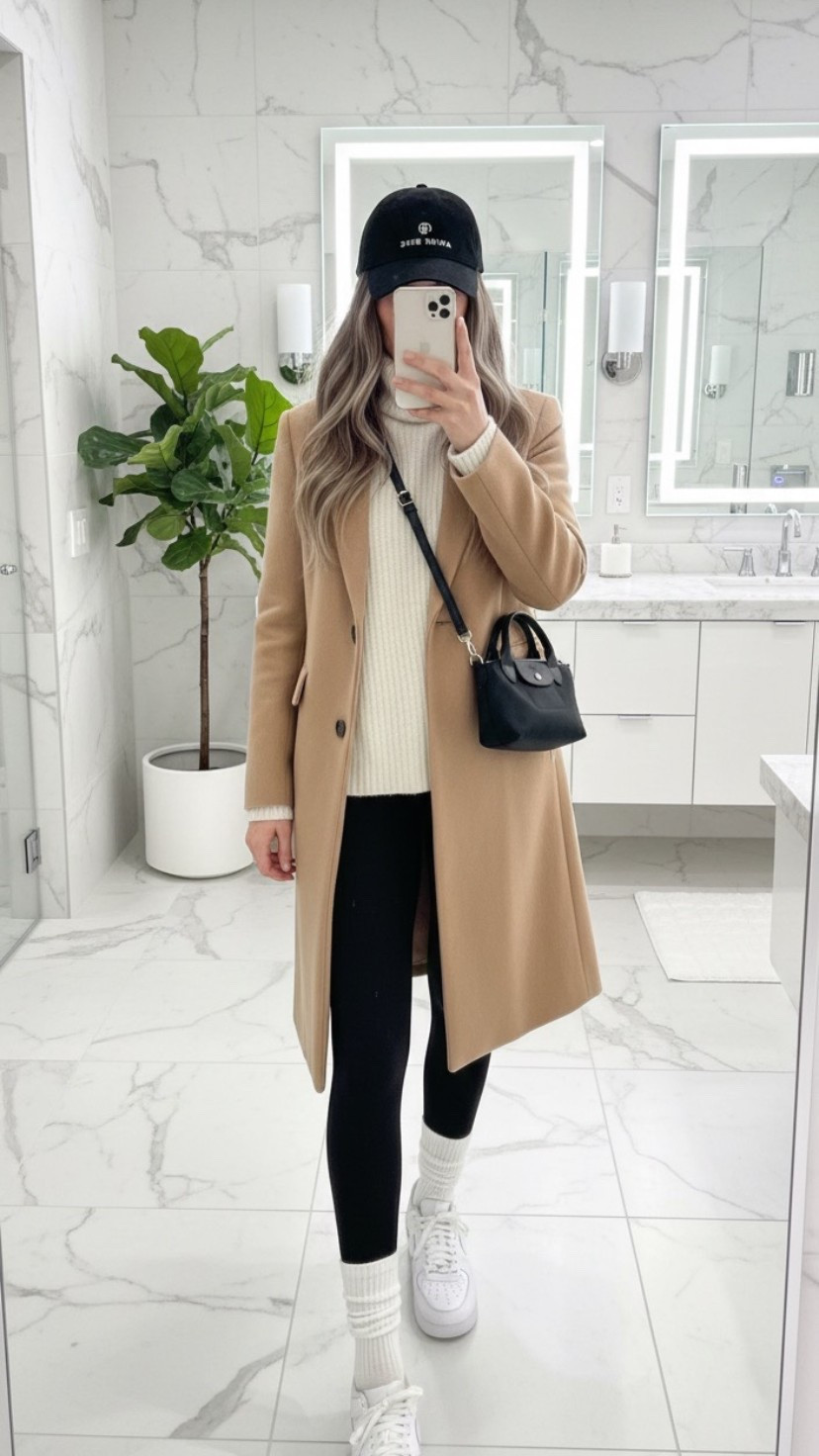 



Neutral outfit, Winter outfit, Casual chic outfit, Everyday winter outfit, Neutral winter outfit, Camel coat outfit, Wool coat winter outfit, Cozy winter outfit, Minimalist winter style, weekend look, airport outfit, layered look, Elevated basics, Capsule wardrobe, Quiet luxury, Clean girl aesthetic, Old money aesthetic, Effortless chic, Black leggings winter outfit, White sneakers winter outfit, Nike Air Force 1 winter outfit, Baseball cap winter outfit, Crossbody bag outfit, Winter capsule wardrobe, Travel winter outfit, Cold weather outfit, anine bing hat, black baseball hat, airport outfit, ootd, mom drop off outfit, cute everyday outfit, workwear, crew socks, black leggings outfit, elevated basics, work wear ootd 

#LTKootd #LTKTravel #LTKmomlife