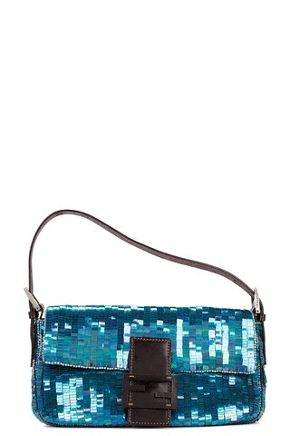 fendi Fendi Sequin Baguette Shoulder Bag in Blue - Blue. Size all. | FWRD 