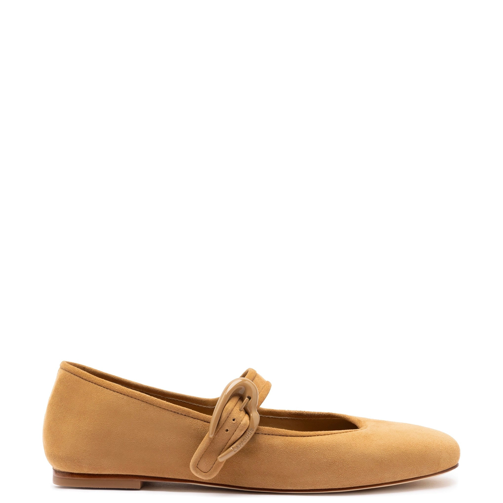 Verona Ballet Flat In Peanut Suede | Larroude