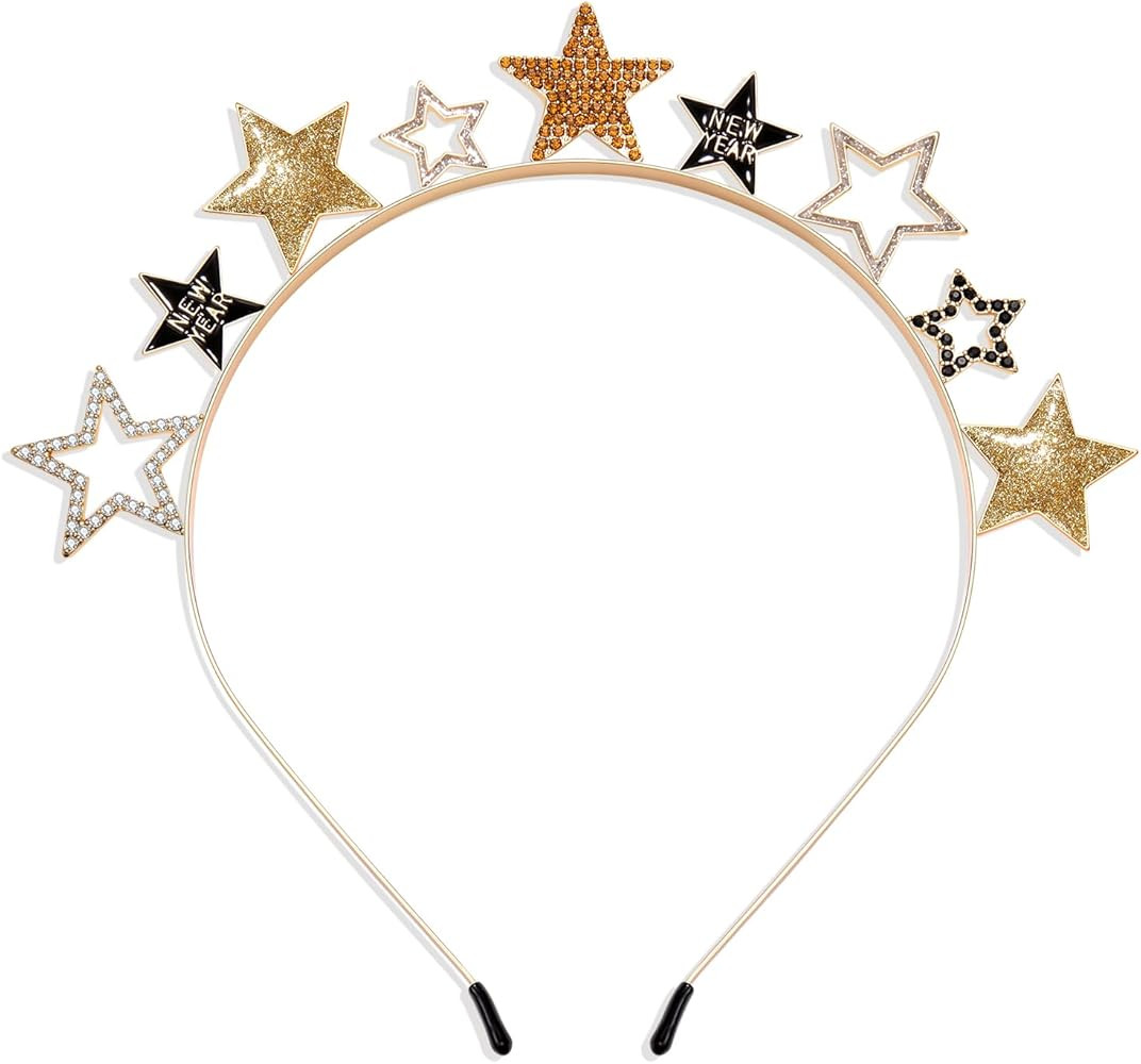 YAHPERN Happy New Year Headbands for Women - Rhinestone New Year's Eve Hairbands for Party Suppli... | Amazon (US)