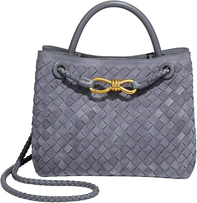Woven Tote Bag for Women Leather Shoulder Handbag Designer Top Handle Purses | Amazon (US)