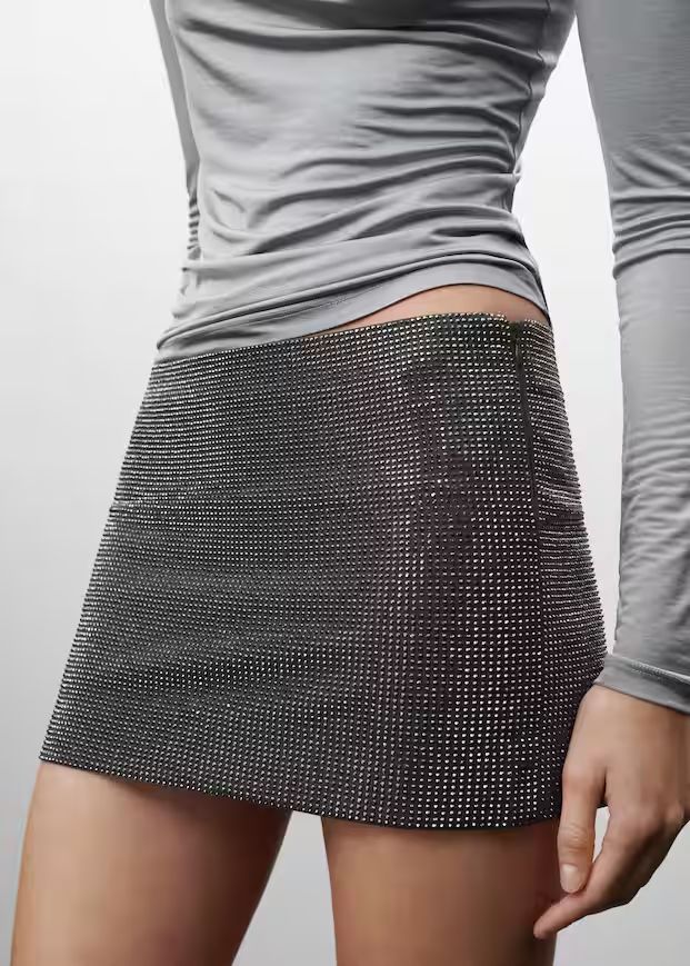 Rhinestone mini-skirt -  Women | Mango USA | MANGO (US)