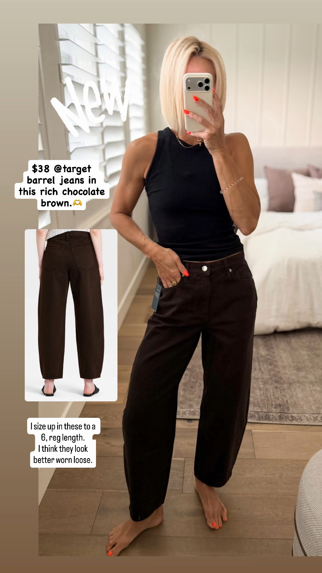 I loved these @Target jeans so much in blue that I had to grab these dark brown ones for fall.
I like to size up in these. Wearing 6 regular length

#LTKgrwm #LTKmomlife #LTKOver40