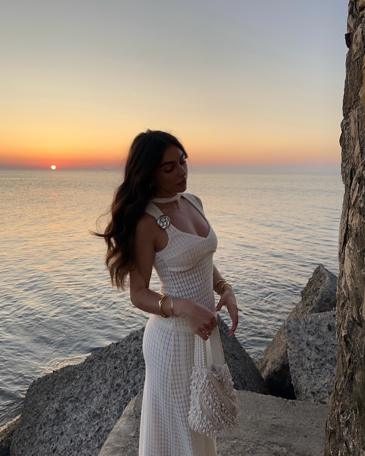 White 2 piece set with silver detailing 

#LTKsummer #LTKtravel #LTKstyletip