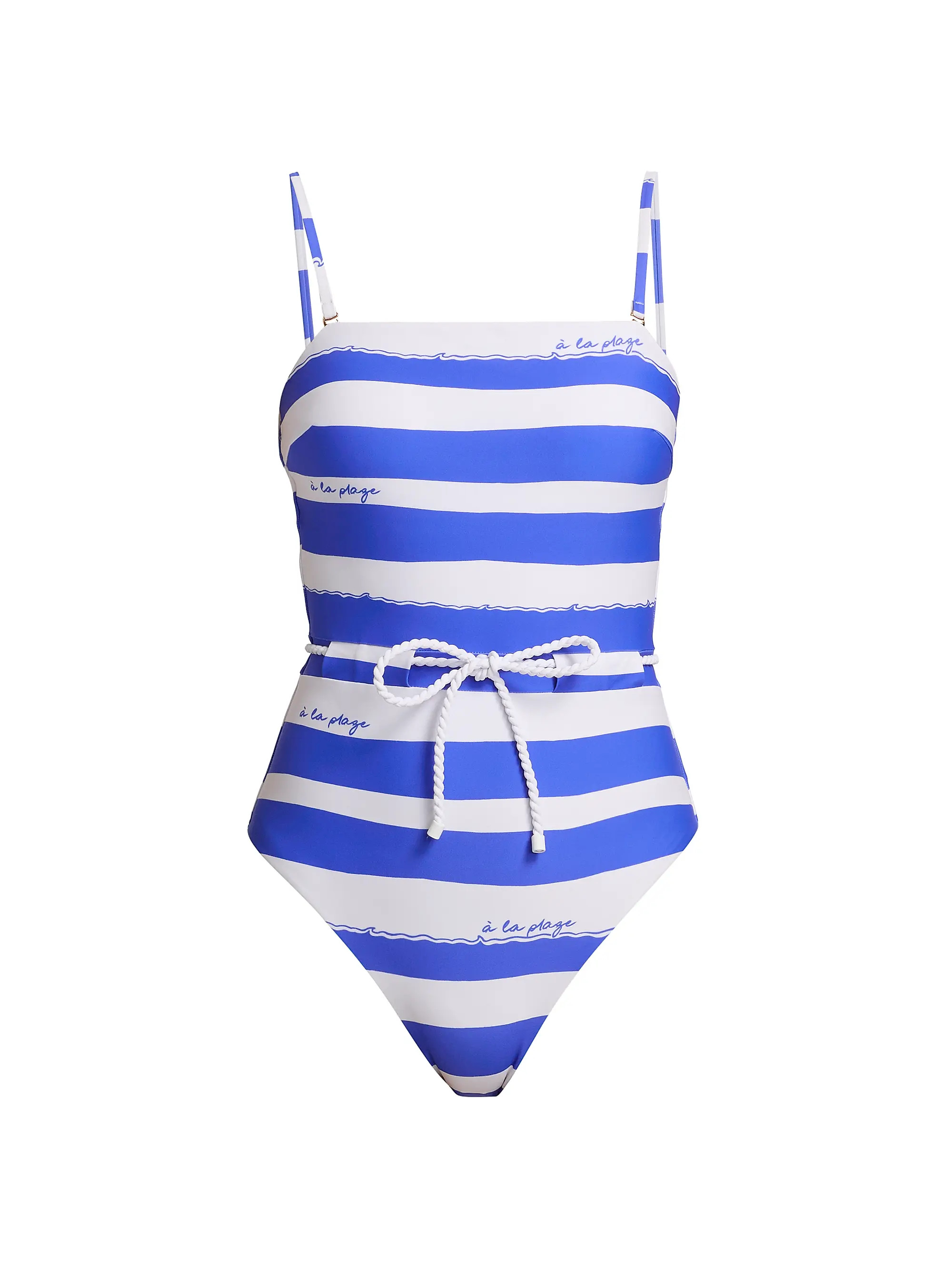 Milly À La Plage Belted One-Piece Swimsuit | Saks Fifth Avenue | Saks Fifth Avenue