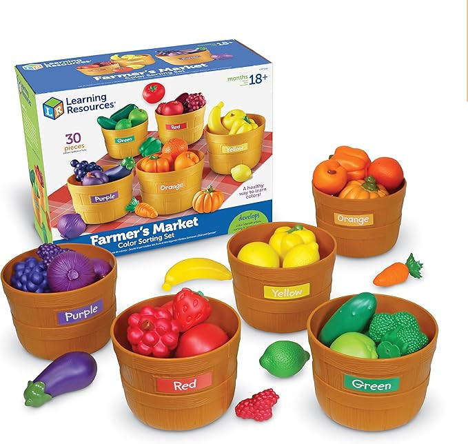 Learning Resources Farmer’s Market Color Sorting Set - 30 Pieces Age 18+ Months Toddler Learnin... | Amazon (US)
