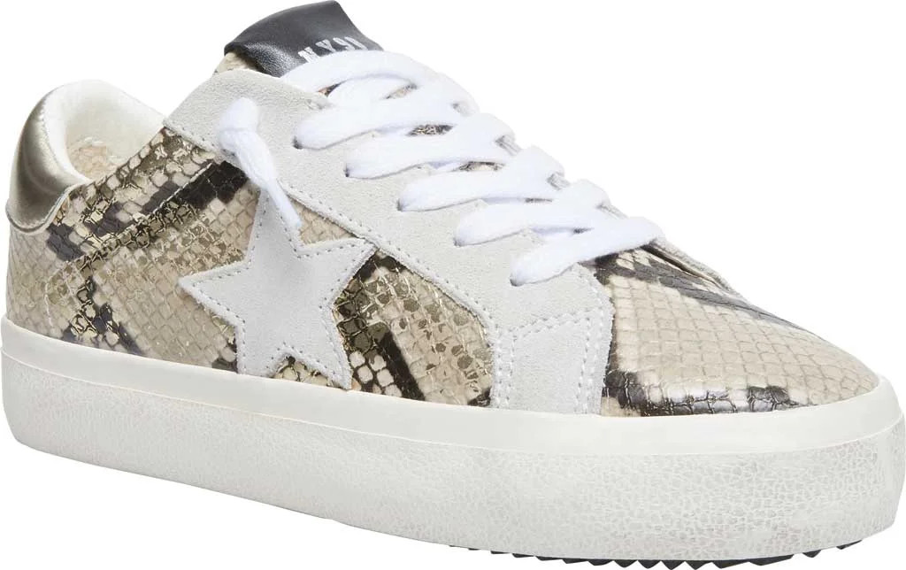 Women's Steve Madden Starling Perforated Sneaker Gold Snake Synthetic 6.5 M - Walmart.com | Walmart (US)