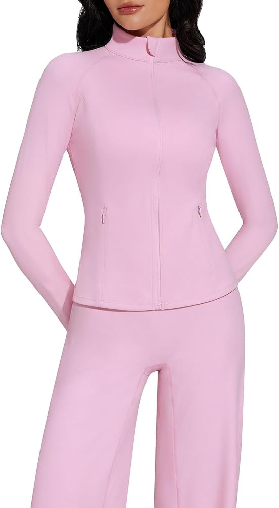 SUUKSESS Women 2 Piece Workout Sets Zip Up Jackets Wide Leg Yoga Pants | Amazon (US)