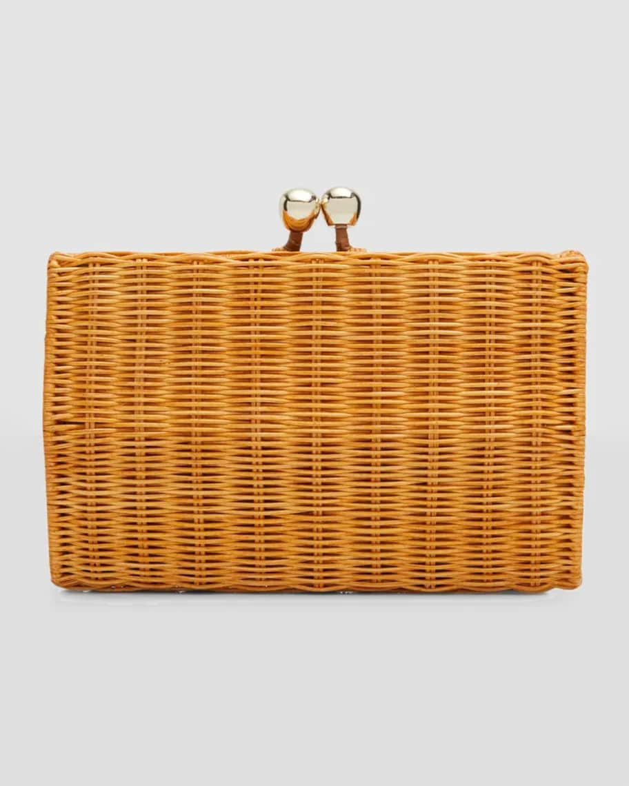 Serpui Corina Stone Wicker Clutch Bag | Neiman Marcus