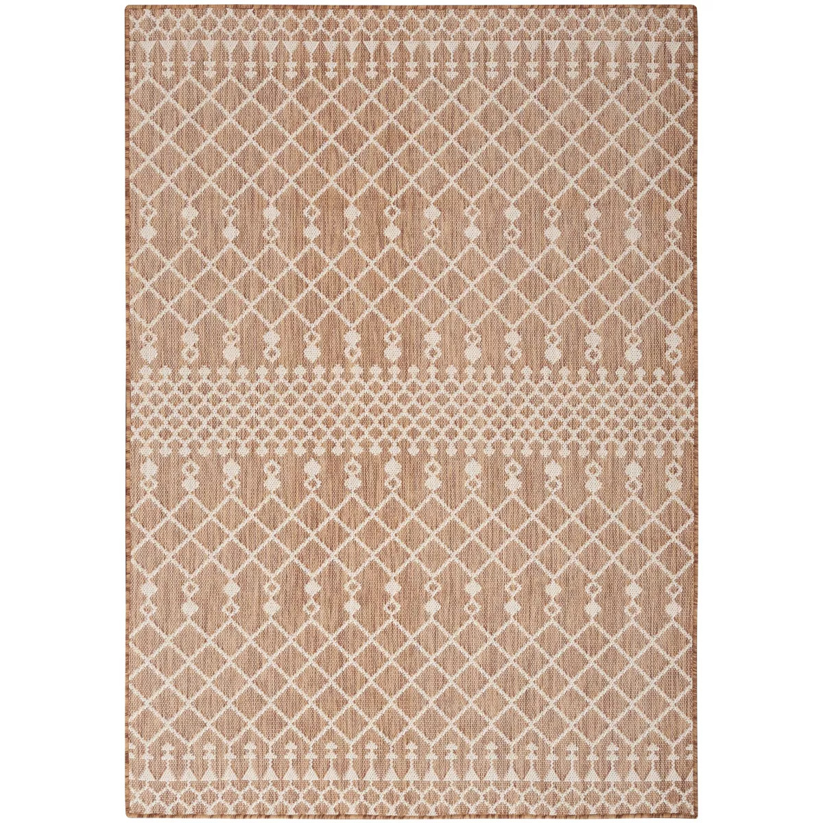 Nourison Positano Moroccan Trellis Flatweave Low Pile Indoor Outdoor Area Rug Jute 7' x 10' | Target