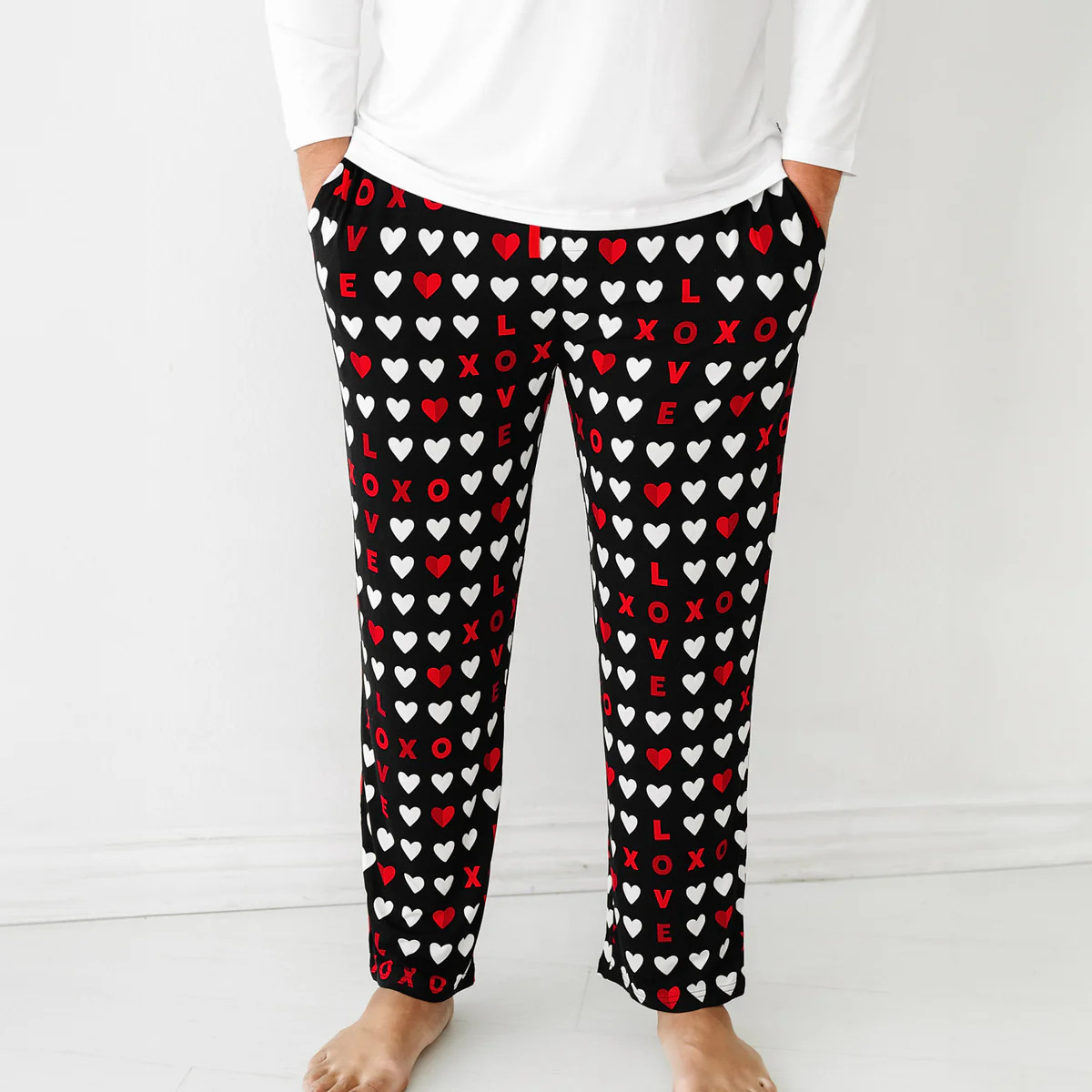 Black XOXO Men's Pajama Pants | Little Sleepies