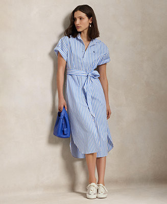 Polo Ralph Lauren Women's Belted Striped Cotton Shirtdress - Macy's | Macy's