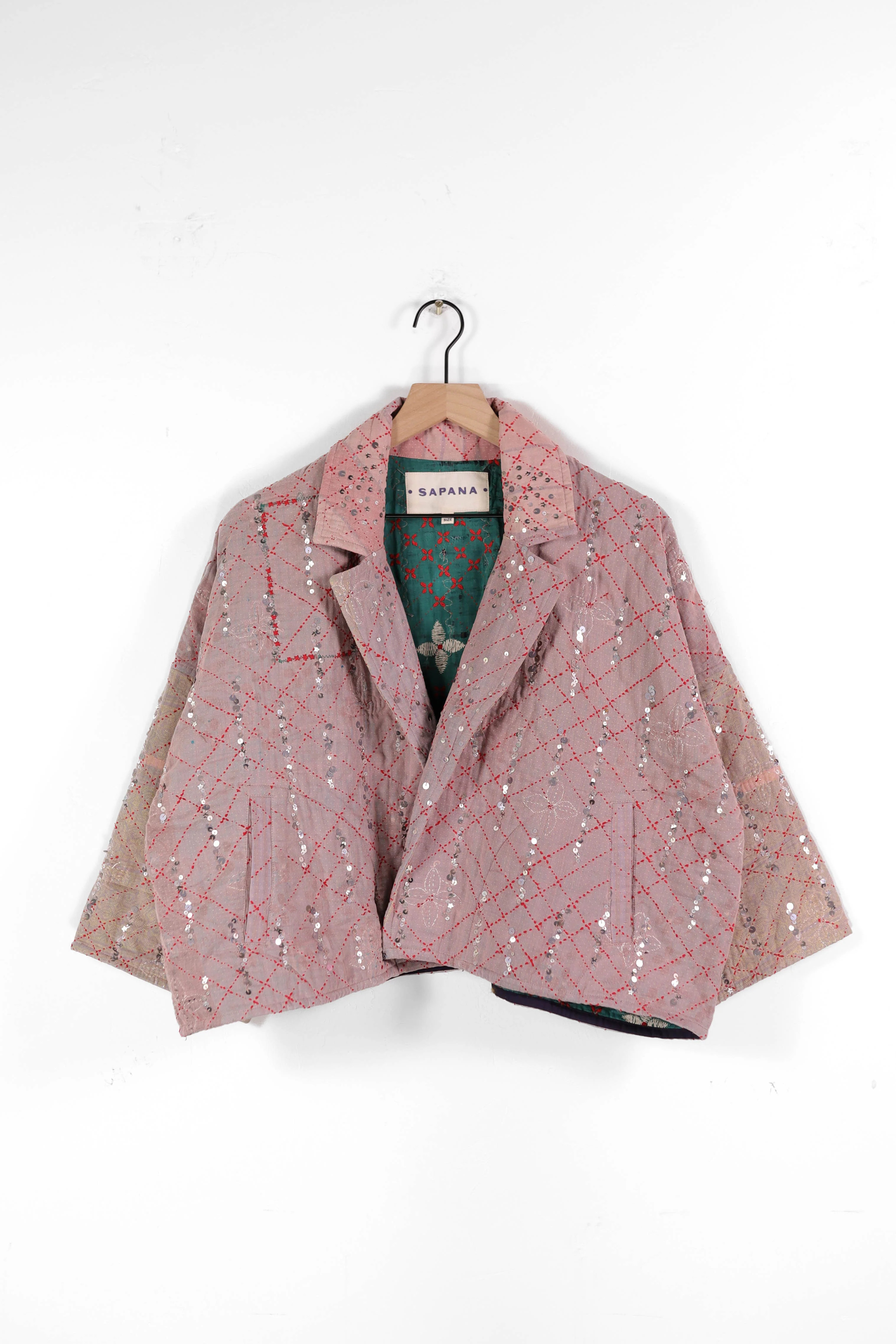 Vintage Kantha Blanket Coat The Round Top Blanket Coat | Sapana