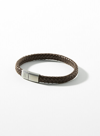 Coffee braided leather bracelet
        
        

		
        

        
    
        
    
	    ... | Simons