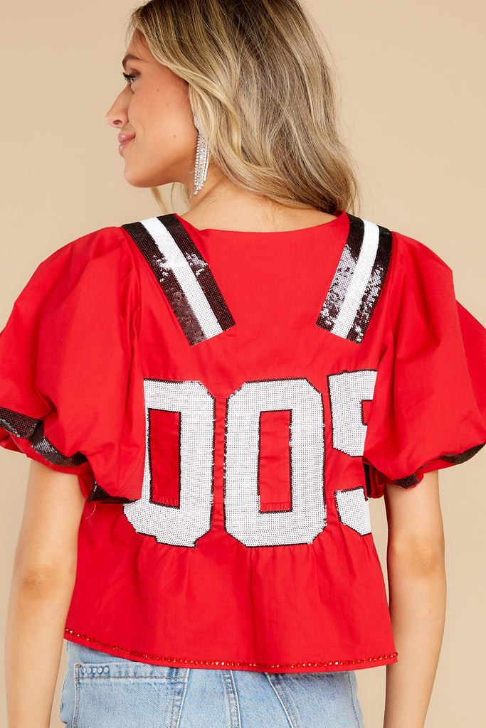 Red And Black Jersey Peplum Top | Red Dress 