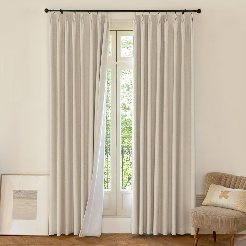 Pinch Pleated Blackout Curtains 84 Inches Long Bedroom Darkening Drapes Privacy Thermal Insulatio... | Amazon (US)