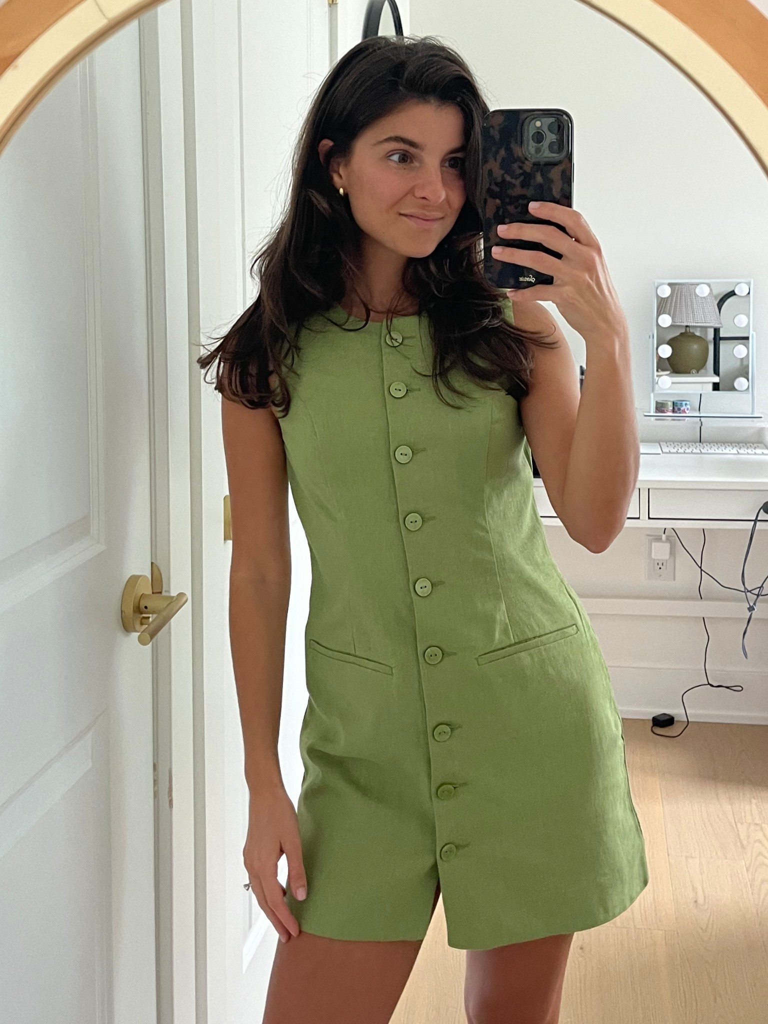 use AFVIVIANE for extra 15% off Abercrombie! I am obsessed with this color and style of dress, such a classic + modest option, and easily paired with flats. I wear size xxs petite.
For jewelry code VIVMDW

#LTKPetite #LTKFindsUnder100 #LTKSeasonal