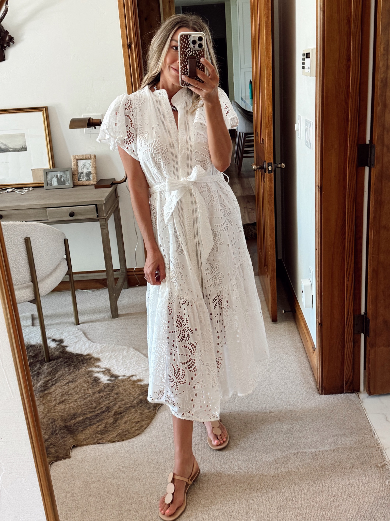 knee length dresses for ladies Little White Lace Dress main image 1