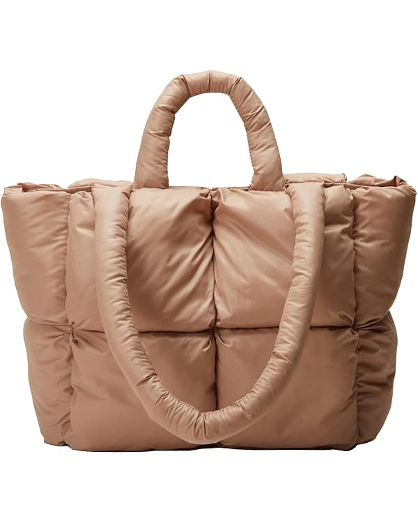 Puffer Shoulder Bag for Women Mini Down Satchel Hobo Bag Quilted Tote Bag Chic Purses 2024 | Amazon (US)