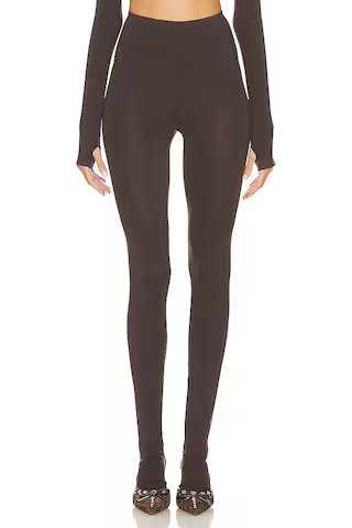 Norma Kamali Legging With Footie in Chocolate from Revolve.com | Revolve Clothing (Global)