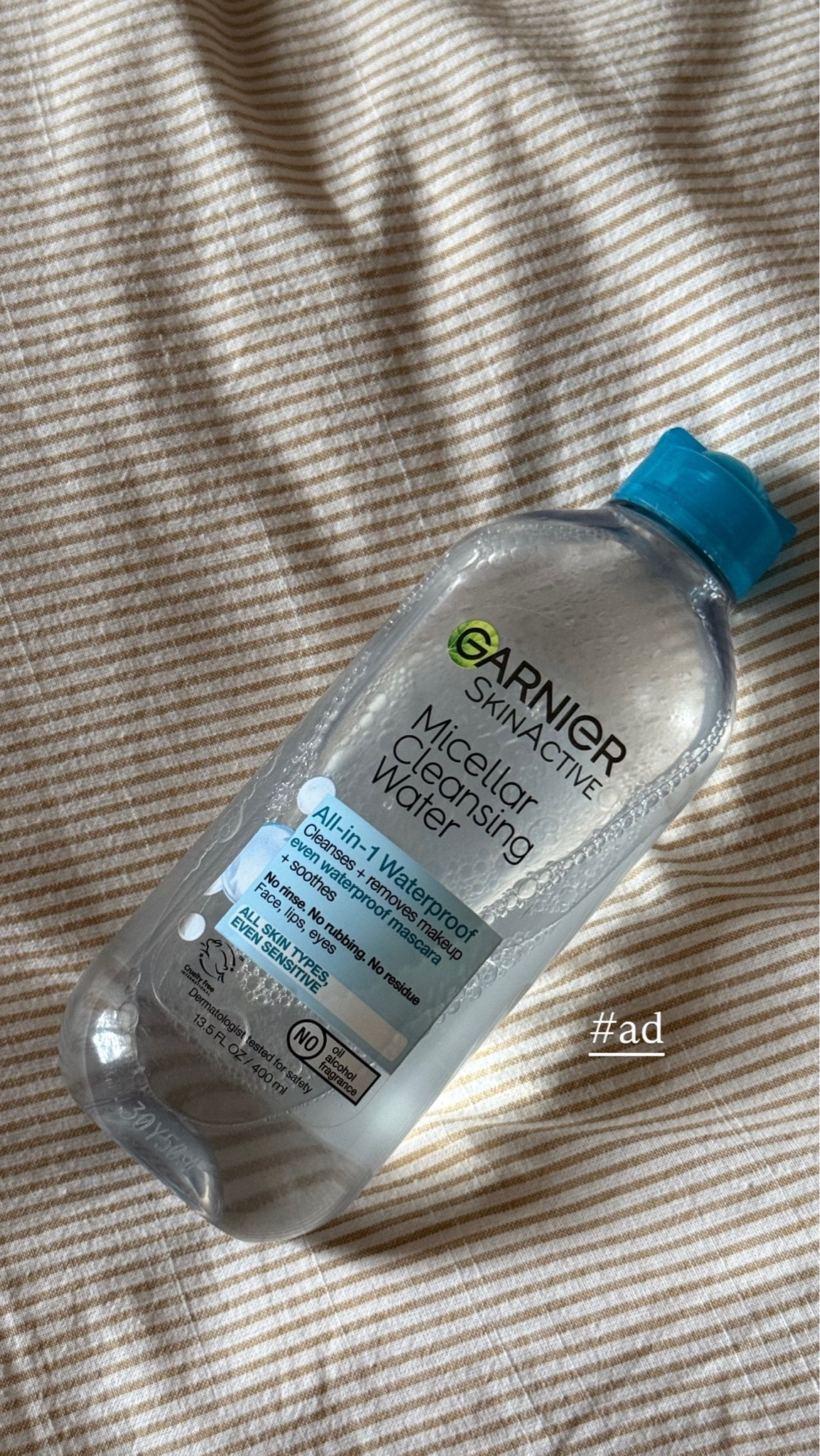 #ad My favorite way to remove stubborn waterproof makeup! Micellar water! #garnierpartner #targetpartner @Target @garnier
