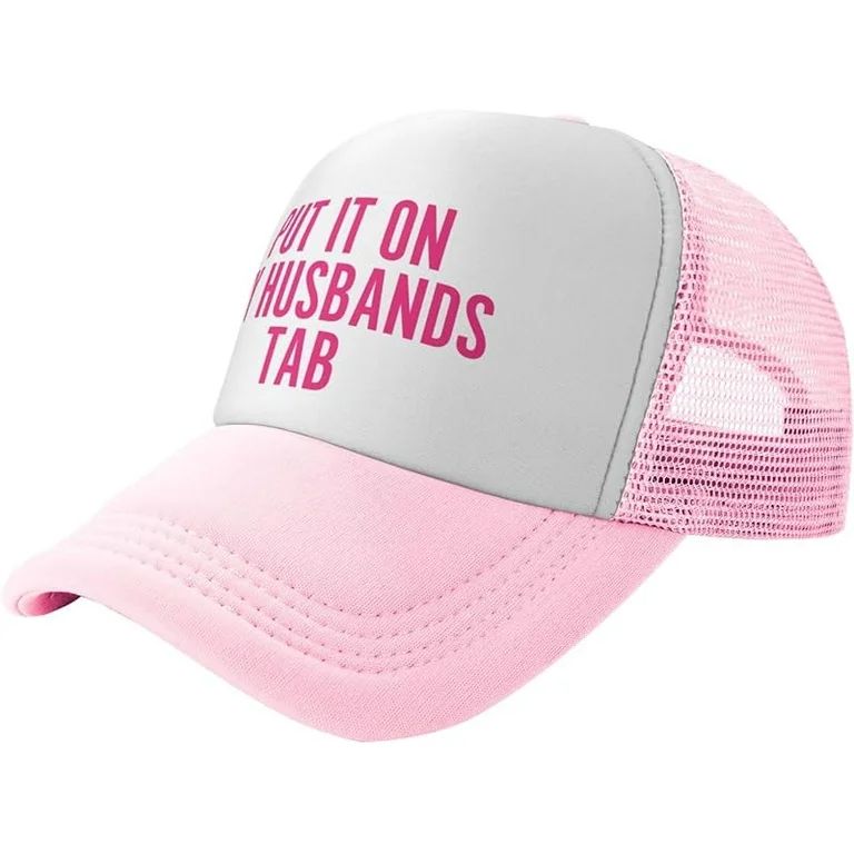 Put It On My Husbands Tab Trucker Hat Pink Father's Day Valentine's Day Mesh Hat Black Men Women ... | Walmart (US)