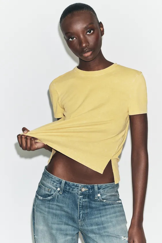 RUSTIC SHORT SLEEVE T-SHIRT | Zara US