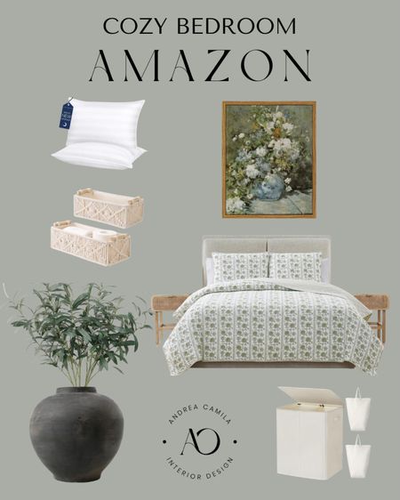 Spring is coming and this bedroom is so cute and cozy! I’ve also added more affordable options from Amazon and Walmart, who doesn’t love a good deal ;) get the look for less. Floral bedding. Coastal grandma. Vintage art. Green bedroom. Decor ideas. Olive branches. Vintage pottery. Best pillows to sleep on. Cute toilet paper storage. Bathroom storage. Aesthetic hamper  

#LTKsalealert #LTKSpringSale #LTKhome
