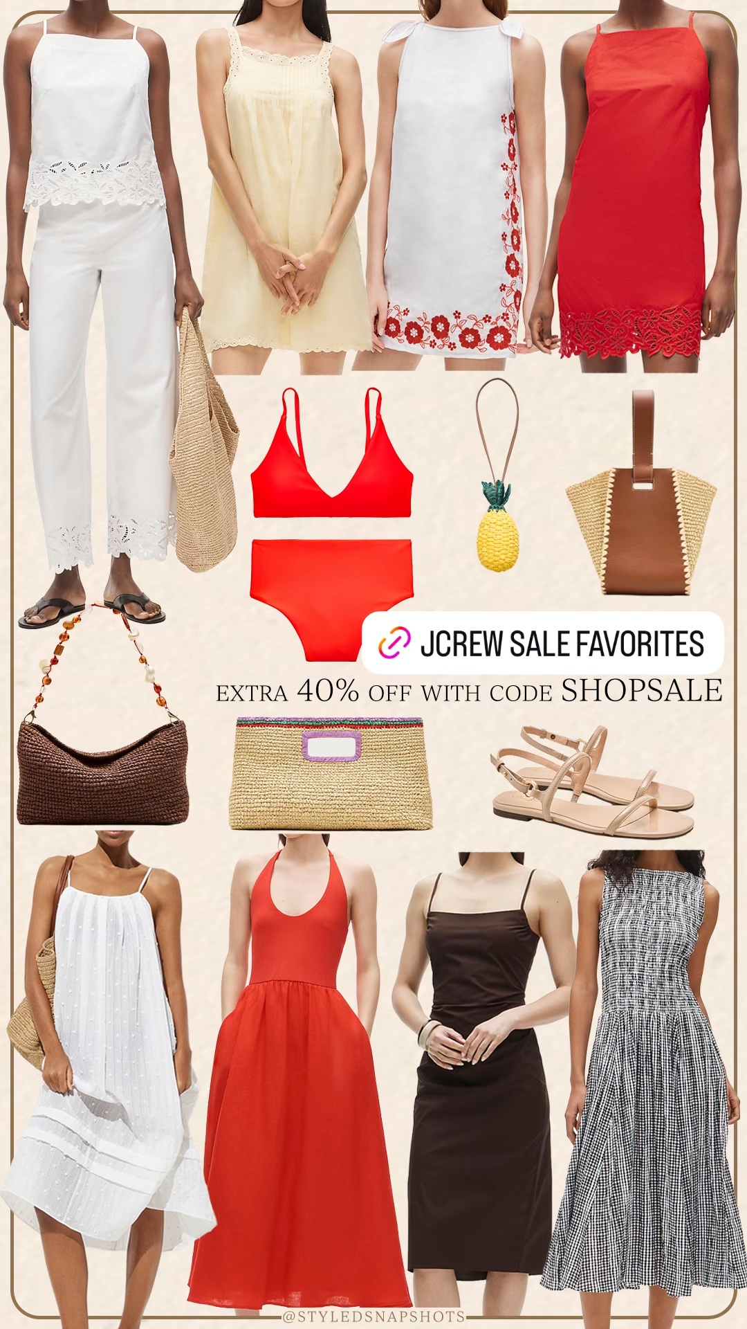 Jcrew sale favorites! I own most of these and they’re now an extra 40% off with code SHOPSALE
•size XS/2 in dresses 
•small swim 
•small tops 
•XS shorts

#LTKSaleAlert