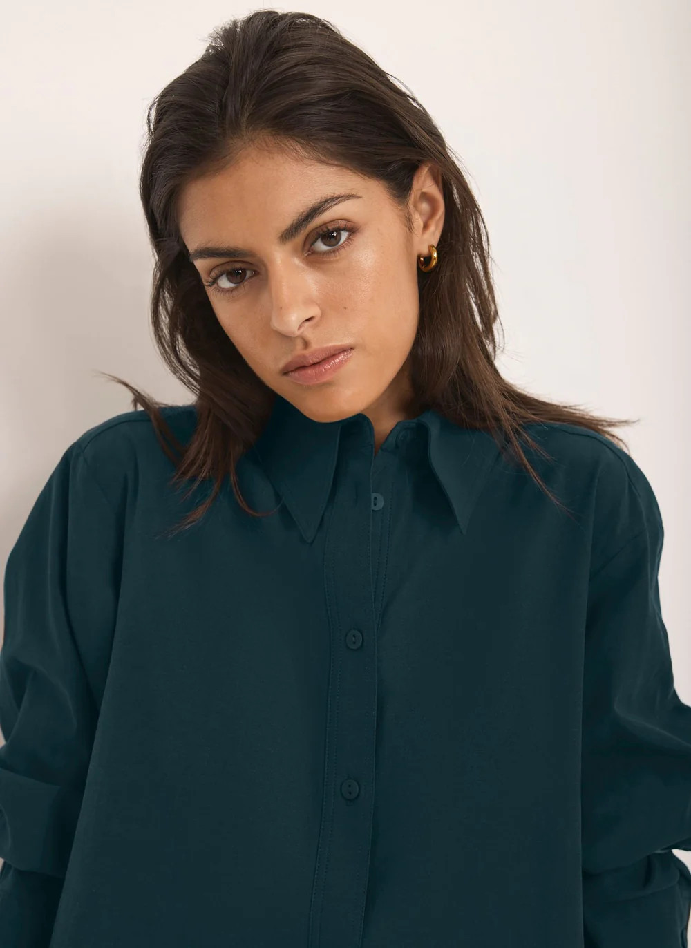 Teal Oversized Long Sleeve Shirt | Mint Velvet