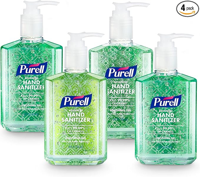 PURELL Advanced Hand Sanitizer Soothing Gel, Fresh Scent, 8 fl oz Pump Bottle (Pack of 4), 9674-0... | Amazon (US)