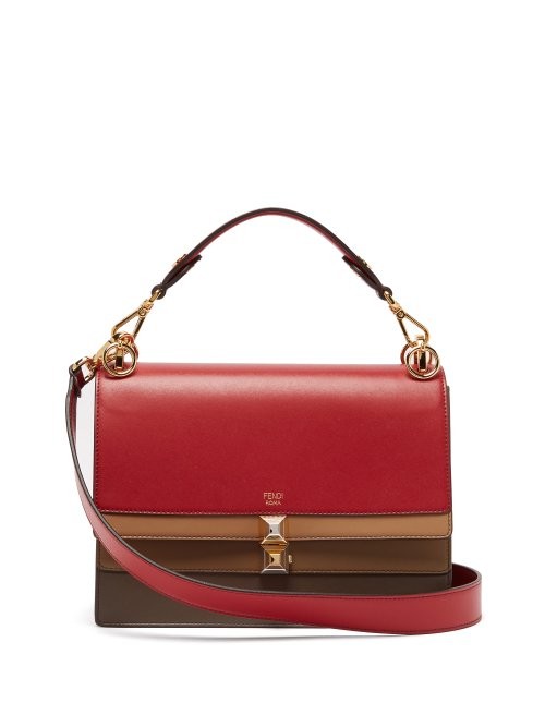 Fendi - Kan I Leather Shoulder Bag - Womens - Red Multi | Matches (UK)