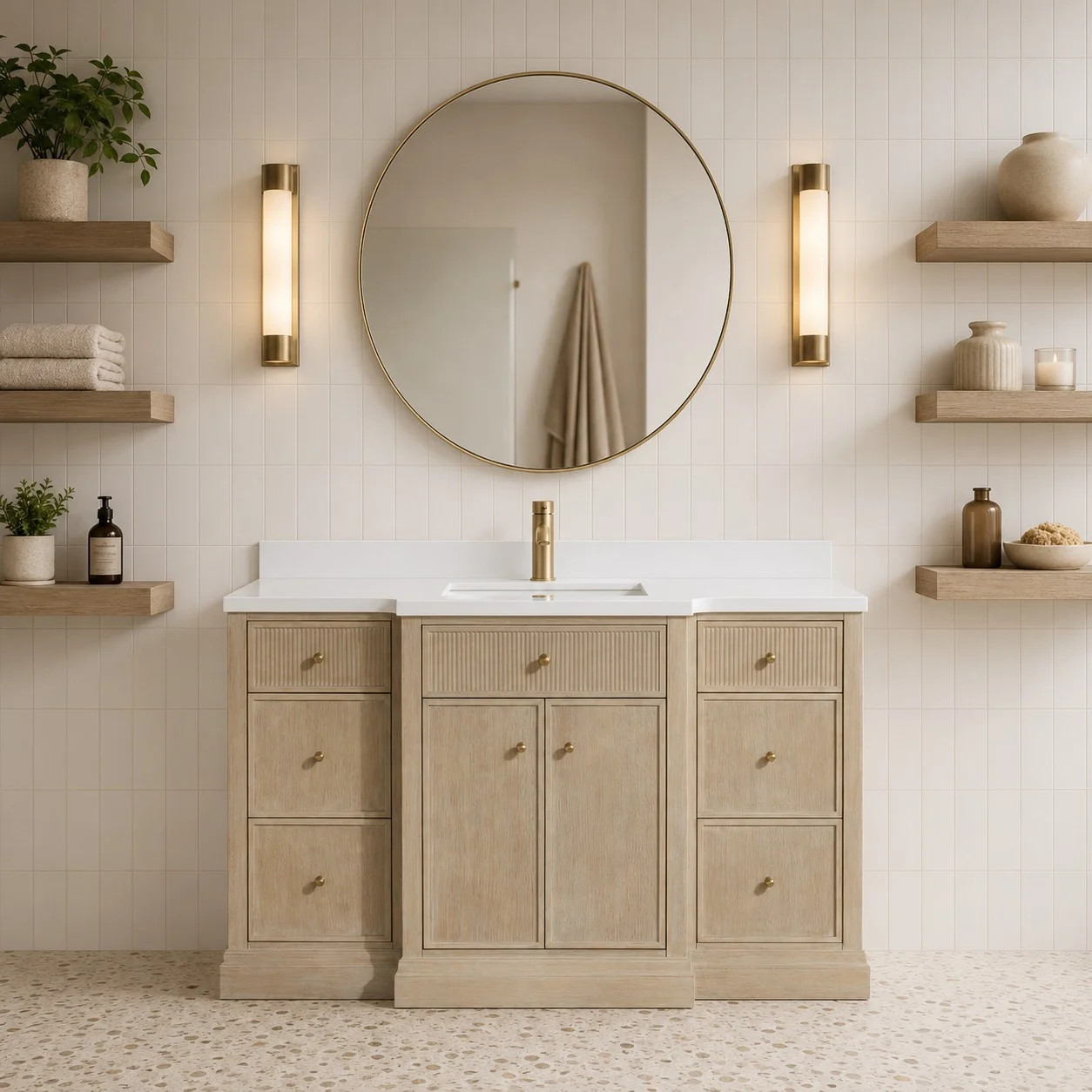 Redondo 55'' Single Bathroom Vanity With Engineered Stone Top | Wayfair North America