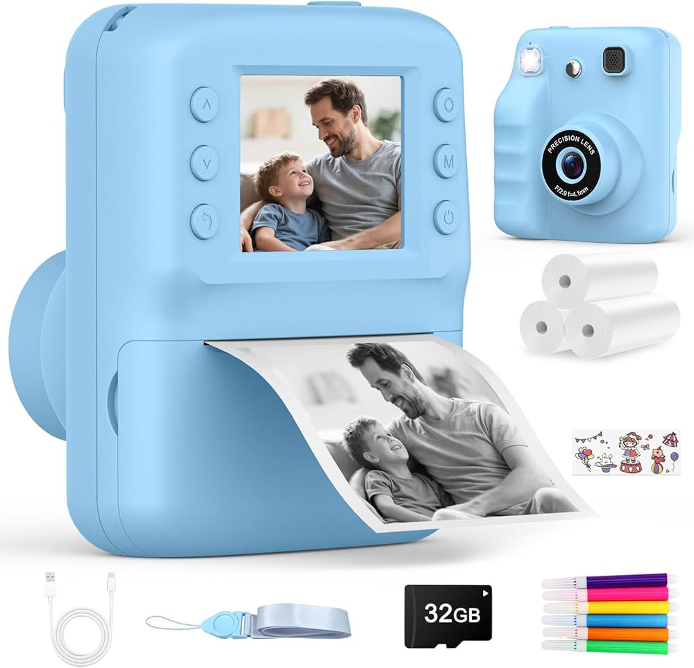 Yidoroye Kids Instant Print Camera, Toys for 3-10 Year Old Boys Girls Gifts 2.4'' HD 1080P Video ... | Amazon (UK)